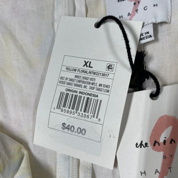 Hatch The Nines Target NWT Floral Smocked Tank Maternity Dress Size XL Yellow - Picture 6 of 10